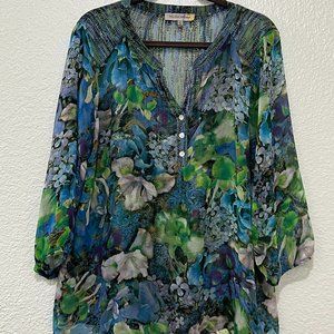Figueroa & Flower womens multicolor blouse